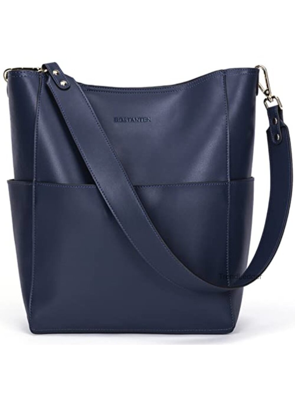 Leather Designer Bucket Bag Tote Shoulder Handbag Removable Pouch